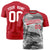 Custom Red Gray Abstract Brush Stroke Performance T-Shirt