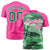 Custom Pink Kelly Green Abstract Brush Stroke Performance T-Shirt