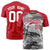 Custom Red Gray Abstract Brush Stroke Performance T-Shirt