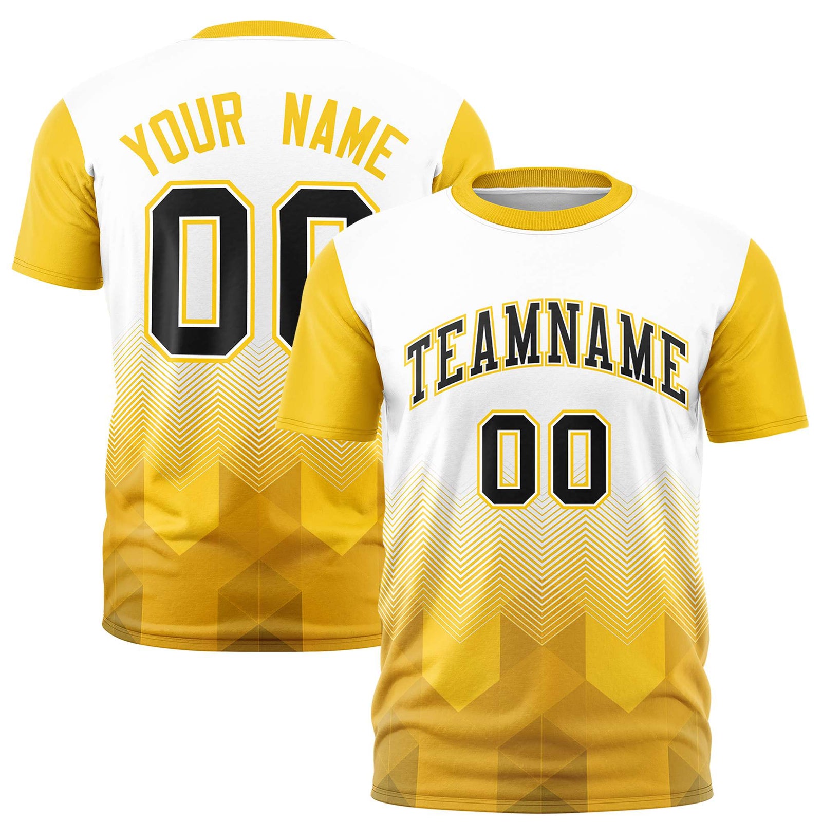 Custom White Gold-01 Gradient Ripple Fashion Raglan Sleeves Performance T-Shirt