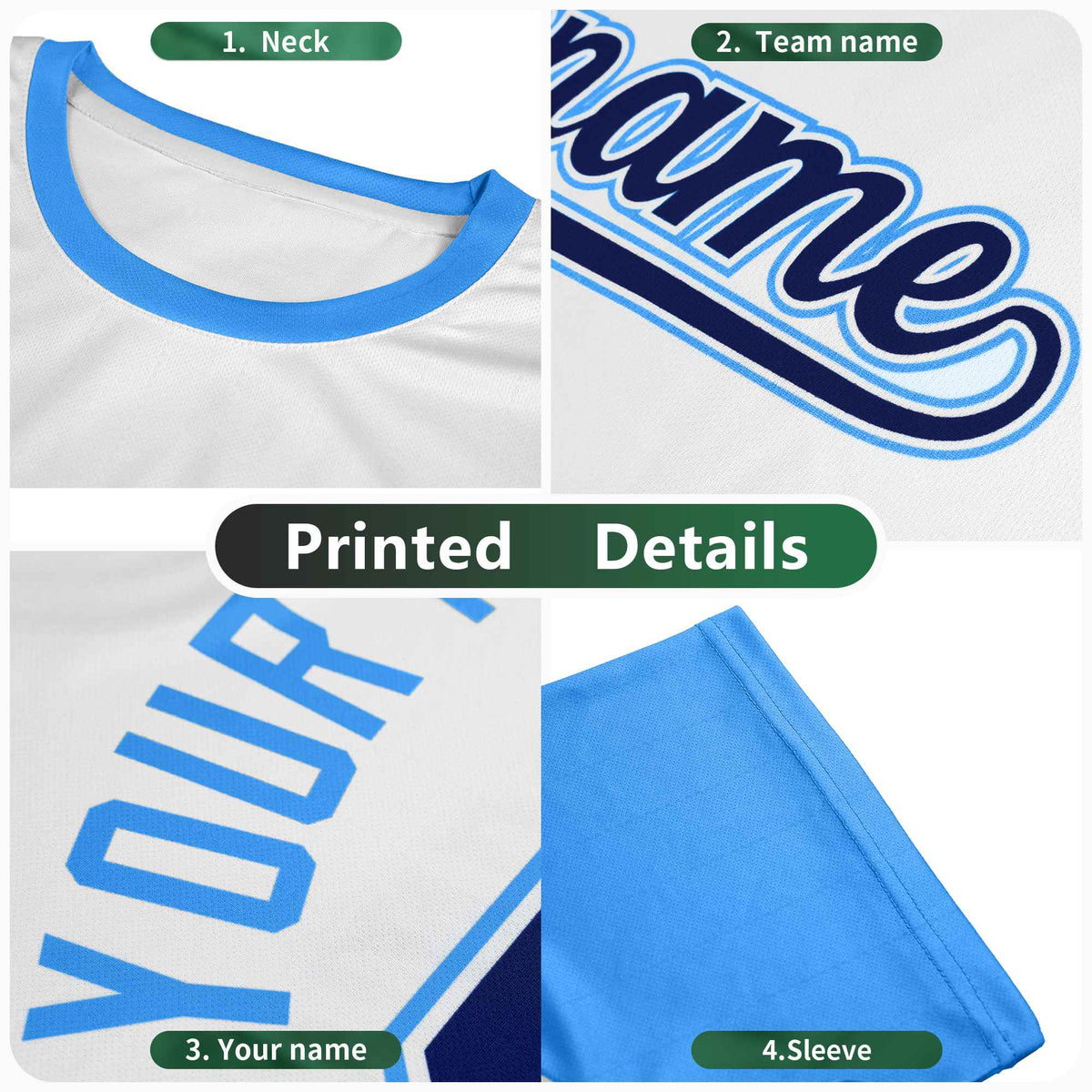 Custom White Royal Blue Gradient Ripple Fashion Raglan Sleeves Performance T-Shirt