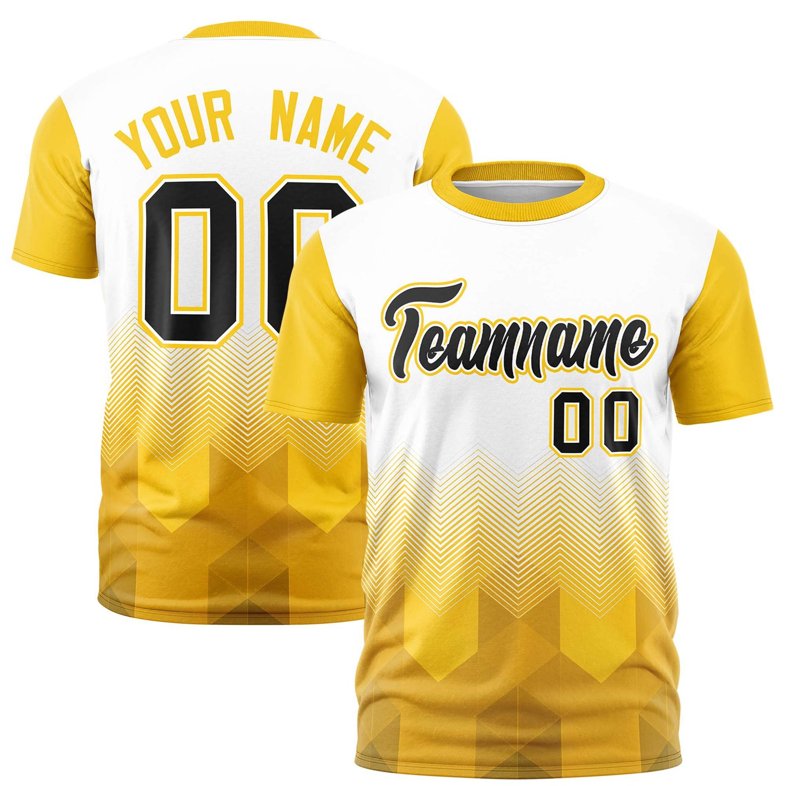 Custom White Gold-01 Gradient Ripple Fashion Raglan Sleeves Performance T-Shirt