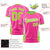 Custom Pink White-Neon Green Crew neck Side Gradient Fashion Performance T-Shirt