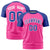 Custom Pink Royal Blue Raglan Sleeves Performance T-Shirt