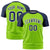 Custom Neon Green Navy Raglan Sleeves Performance T-Shirt