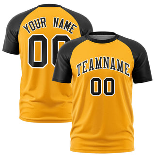 Custom White Black Raglan Sleeves Performance T-Shirt - Style 1
