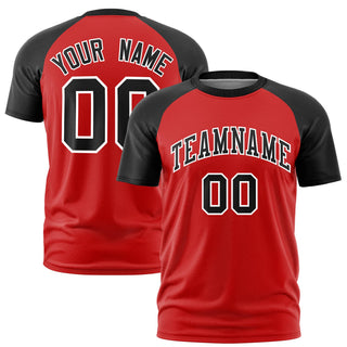 Custom White Black Raglan Sleeves Performance T-Shirt - Style 1