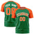 Custom Kelly Green Orange Raglan Sleeves Performance T-Shirt