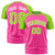 Custom Pink Neon Green Raglan Sleeves Performance T-Shirt