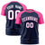 Custom Navy Pink Raglan Sleeves Performance T-Shirt