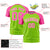 Custom Neon Green Pink Raglan Sleeves Performance T-Shirt