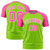 Custom Neon Green Pink Raglan Sleeves Performance T-Shirt