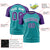 Custom Aqua Purple Raglan Sleeves Performance T-Shirt