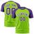 Custom Neon Green Purple Raglan Sleeves Performance T-Shirt