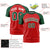 Custom Red Green Raglan Sleeves Performance T-Shirt