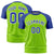 Custom Neon Green-Royal Blue Raglan Sleeves Performance T-Shirt