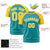 Custom Aqua Gold Raglan Sleeves Performance T-Shirt