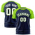 Custom Navy Neon Green Raglan Sleeves Performance T-Shirt