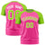 Custom Pink Neon Green Raglan Sleeves Performance T-Shirt