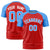 Custom Red Powder Blue Raglan Sleeves Performance T-Shirt