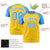 Custom Gold Powder Blue Raglan Sleeves Performance T-Shirt