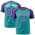 Custom Aqua Purple Raglan Sleeves Performance T-Shirt