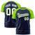 Custom Navy Neon Green Raglan Sleeves Performance T-Shirt