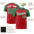 Custom Red Kelly Green Raglan Sleeves Performance T-Shirt