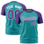 Custom Aqua Purple Raglan Sleeves Performance T-Shirt