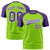 Custom Neon Green Purple Raglan Sleeves Performance T-Shirt