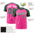 Custom Pink Green Raglan Sleeves Performance T-Shirt