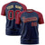 Custom Navy Crimson Raglan Sleeves Performance T-Shirt