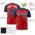 Custom Red Navy Raglan Sleeves Performance T-Shirt