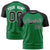 Custom Kelly Green Black Raglan Sleeves Performance T-Shirt