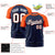 Custom Navy Orange Raglan Sleeves Performance T-Shirt