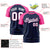 Custom Navy Pink Raglan Sleeves Performance T-Shirt