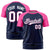 Custom Navy Pink Raglan Sleeves Performance T-Shirt