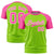 Custom Neon Green Pink Raglan Sleeves Performance T-Shirt