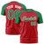 Custom Red Kelly Green Raglan Sleeves Performance T-Shirt