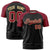 Custom Black Crimson Raglan Sleeves Performance T-Shirt