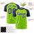 Custom Neon Green Navy Raglan Sleeves Performance T-Shirt