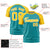 Custom Aqua Gold Raglan Sleeves Performance T-Shirt