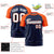 Custom Navy Orange Raglan Sleeves Performance T-Shirt