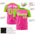 Custom Pink Neon Green Raglan Sleeves Performance T-Shirt