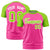 Custom Pink Neon Green Raglan Sleeves Performance T-Shirt