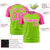 Custom Neon Green Pink Raglan Sleeves Performance T-Shirt