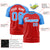 Custom Red Powder Blue Raglan Sleeves Performance T-Shirt