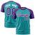 Custom Aqua Purple Raglan Sleeves Performance T-Shirt