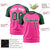 Custom Pink Green Raglan Sleeves Performance T-Shirt