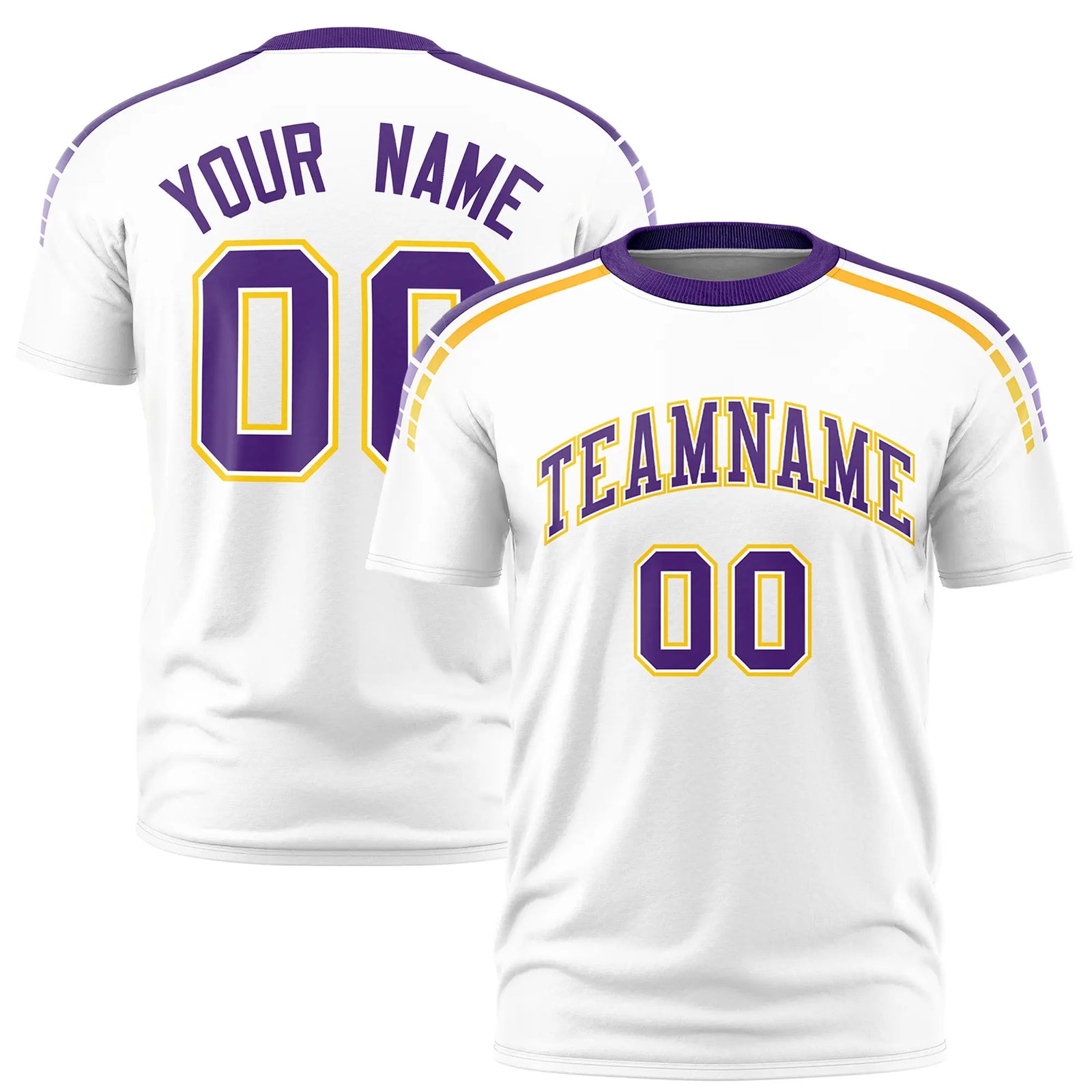 Custom White Purple-Gold01 Performance T-Shirt